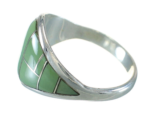 Turquoise Inlay Silver Ring Size 6-1/4 AX88510